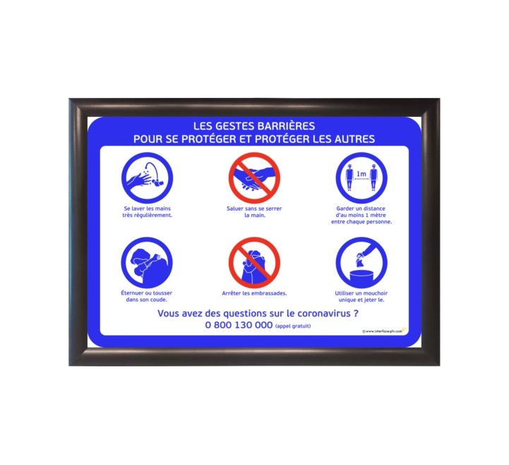 Cadre d'affichage format A3 en aluminium - Sécurité sanitaire - BCSA3IMO_1