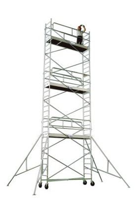 Échafaudage roulant en acier galvanisé Goliath 120 - Comabi SNC - hauteur de travail maximale 4 m - robuste et pratique_1