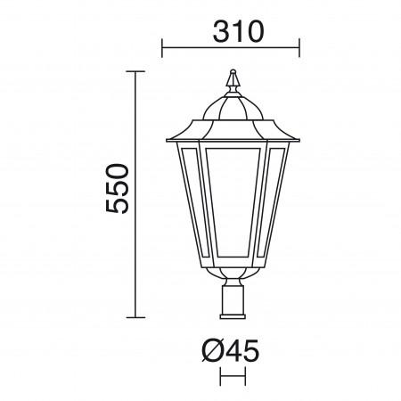 Luminaire extérieur pour mât - Elite 6 DOPO IP43 E27 70W blanc_1