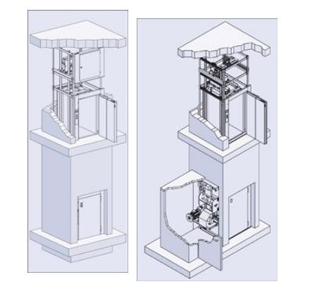 Monte-charges accessibles - Pylône autoporteur BKG France - Charge 500 kg - Type 500.10/49 et 500.15/59_1