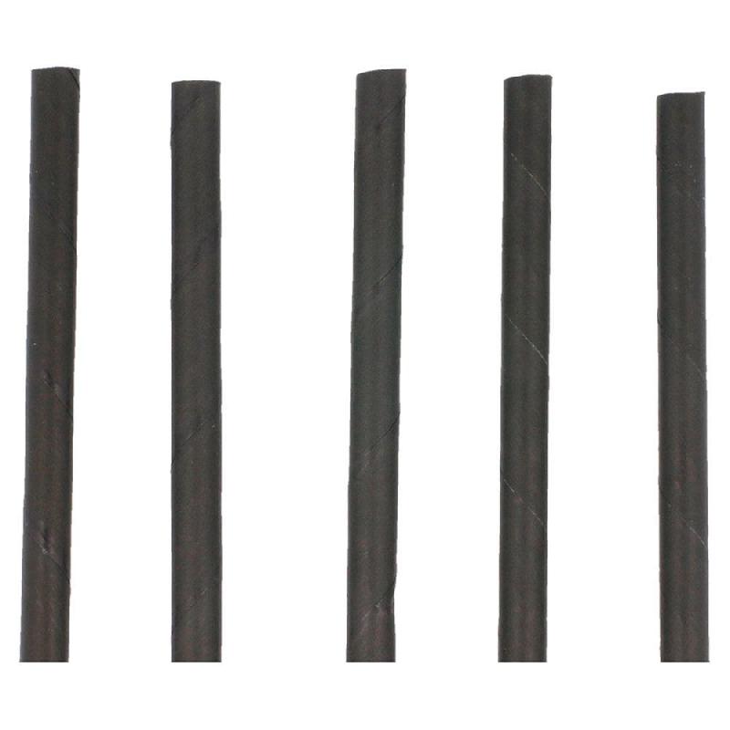 Paille papier noir Ø0,60x14cm - par 3000_1