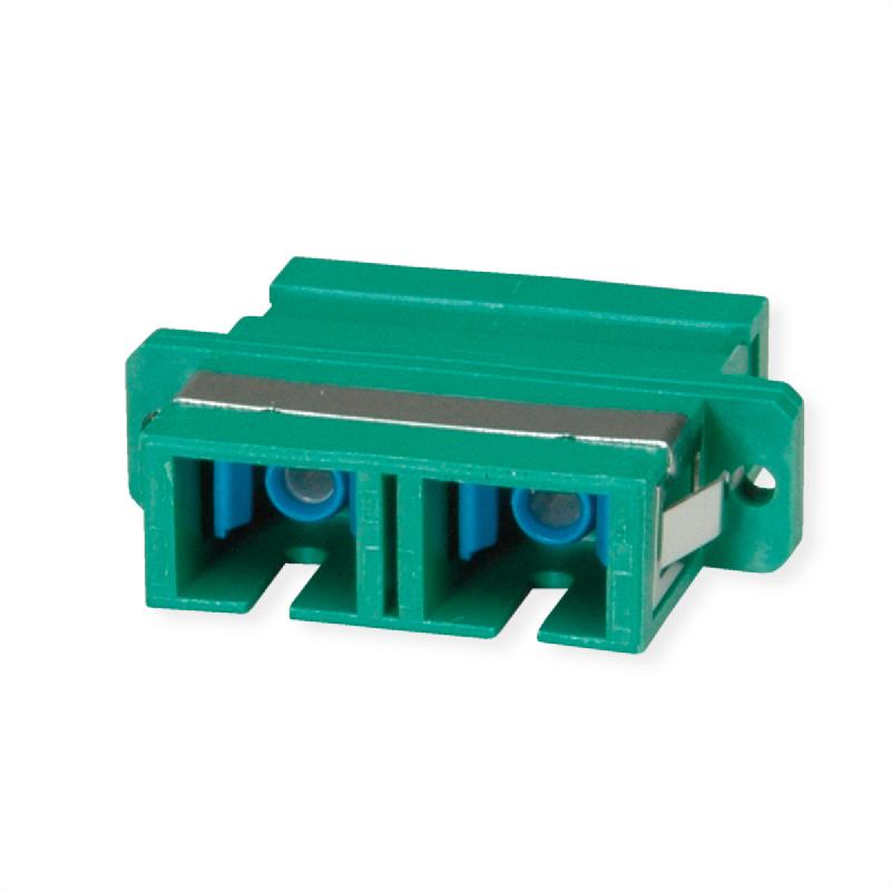 TELEGÄRTNER  Coupleur SC/APC Duplex, Singlemode, Manchon en céramique, boîtier en plastique, vert_1
