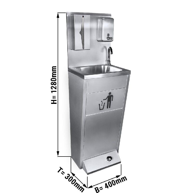 Lave-mains avec pédale et distributeur de savon_1