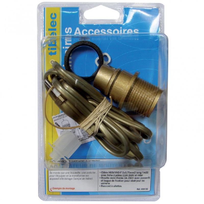 Adaptateur bouteille e14 TIBELEC, plastique, or 40 w_1