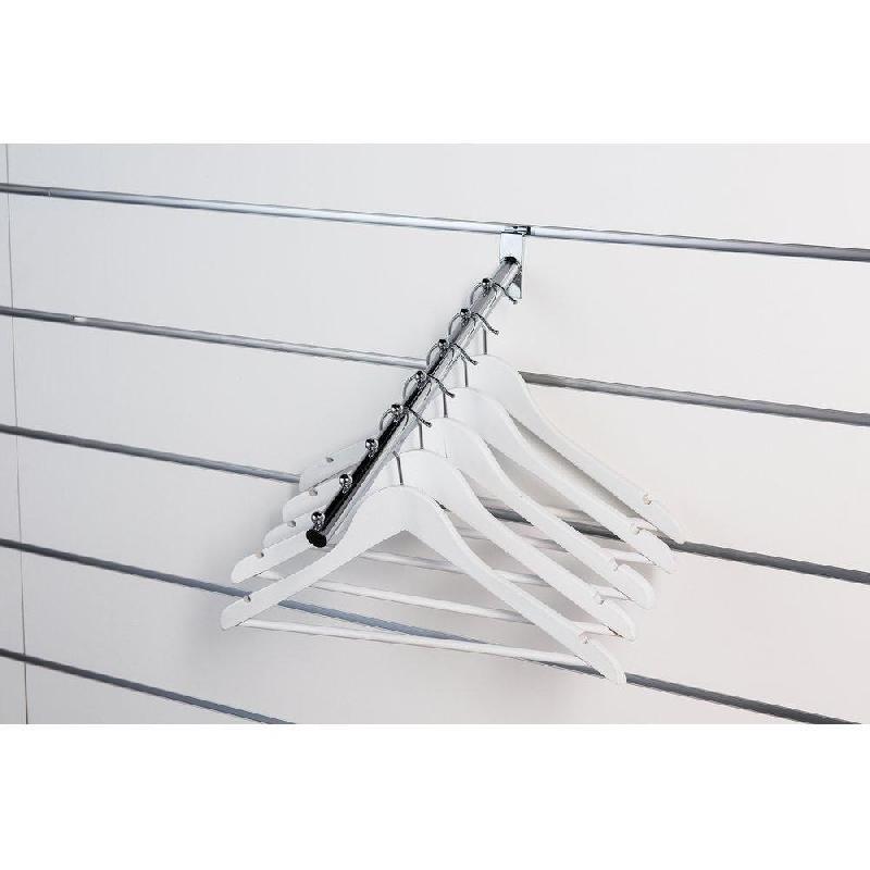 Bras rond incliné 30cm - tube dia.20mm - 7 boules - chromé pour panneaux rainurés_1