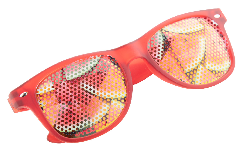 Lunettes de soleil en plastique - monture transparente - protection UV400 - couleur rouge - 24g_1