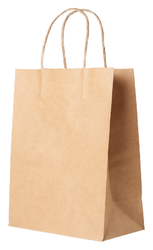Sac publicitaire en papier kraft - poignée torsadée - 100 g/m² - marron - 50 g_1
