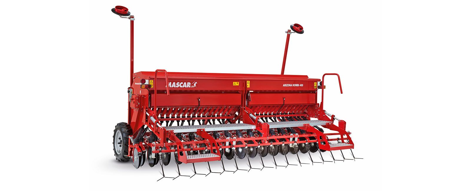 Semoir agricole combiné avec double trémie pour semis et fertilisation