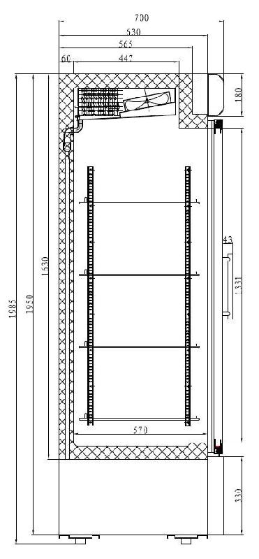 Congélateur 2 portes en verre l1370 négative 7450.0157 COMBISTEEL_1