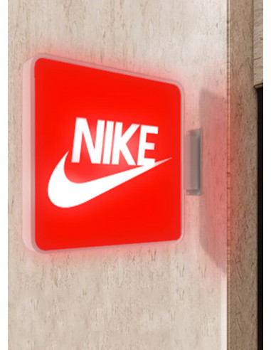 Enseigne drapeau lumineux - carré arrondi - e-ensg-lum-carre - impression vinyle BackLight MAT - taille 60x60cm_1