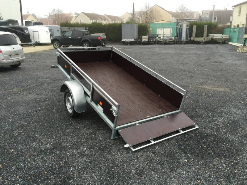 Remorque utilitaire multi-usages sans frein à bâche plate - Erdé Expert LC 251 Bois - Fabrication française et châssis modulable_1
