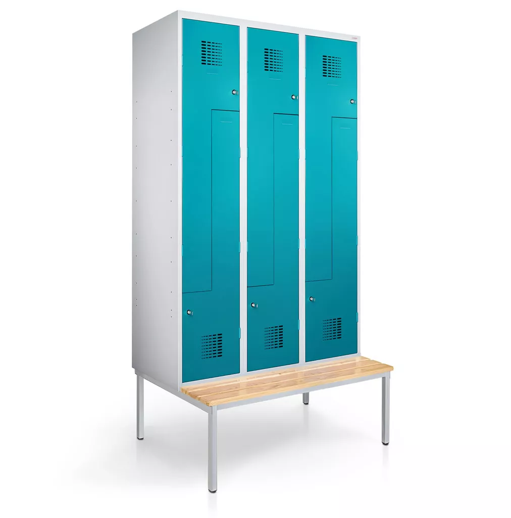 Vestiaire en L métallique  - 6 portes - 120 cm de largeur_1