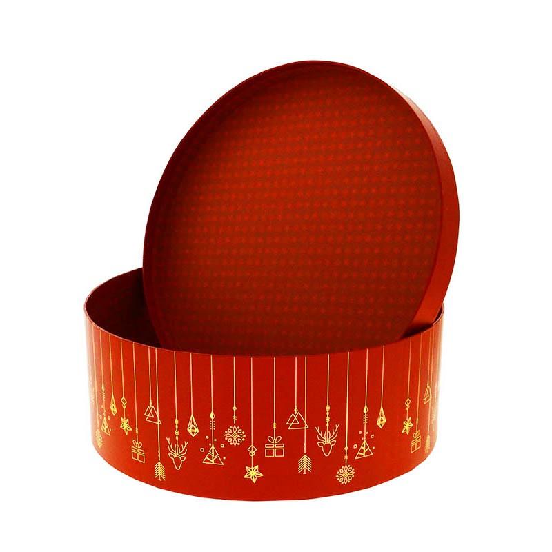 Boite à chapeau carton rouge Christmas Ø25 -_1