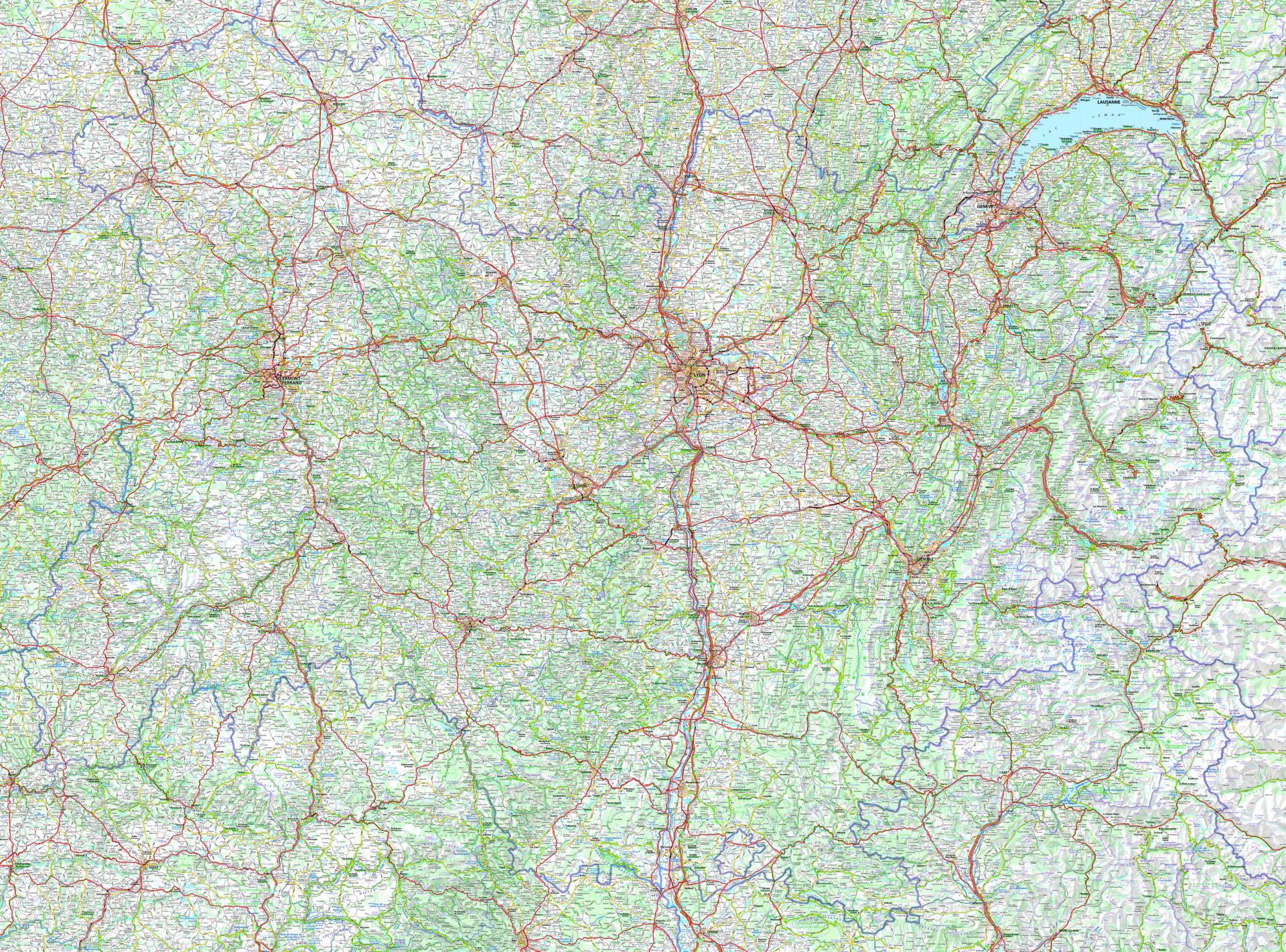 Carte auvergne rhône alpes michelin_1
