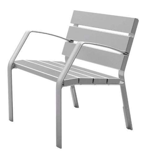 Fauteuil public Modo-10 - 7 lames en aluminium anodisé ou peint en bleu - 70 cm_1