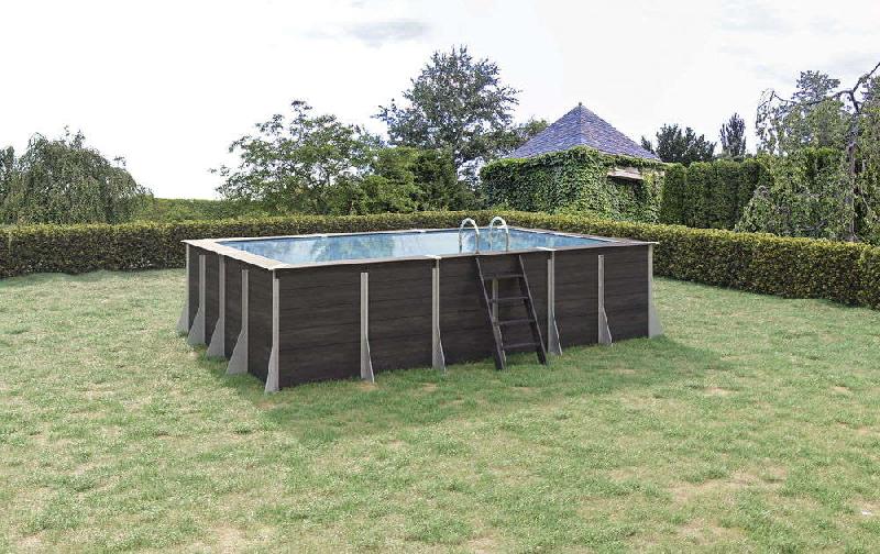 Piscine hors sol rectangulaire 17m² Barrain - composite PVC/chanvre - structure acier - fabrication française_1