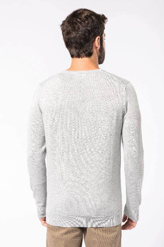 Pull col en V écoresponsable homme - Kariban - Réf: K980 - 50% coton biologique / 50% polyester recyclé_1