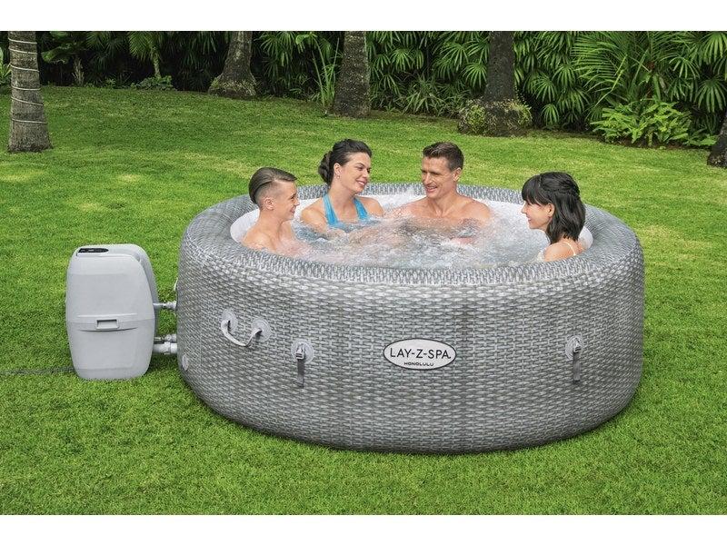 Spa gonflable rond Lay-Z Honolulu BESTWAY - 4/6 places, 140 jets hydromassants, PVC gris_1