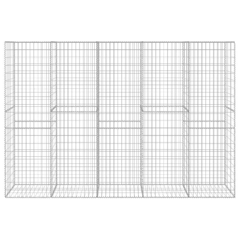 Vidaxl mur en gabion avec couvercle acier galvanisé 300 x 50 x 200 cm 145090_1