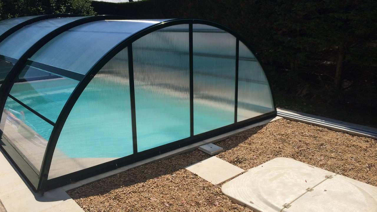 Abri piscine madeira mix / télescopique / en polyarbonate_1