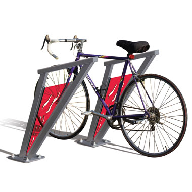 Appui cycles Venise - design en acier avec décor polycarbonate - Hauteur 850 mm - Fixation par scellement ou sur platine_1