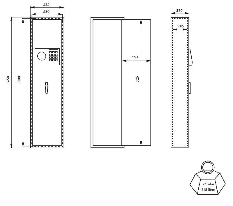 Armoire à fusils Monteria - 10 fusils - combinaison électronique - marque Thirard - référence 00013287_1
