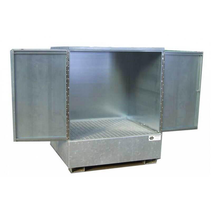 Armoire de rétention en acier galvanisé avec caillebotis galva - 440 L_1