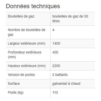 Armoire de sécurité pour bouteilles de gaz DGF 4 - 116952W - stockage extérieur, robuste et sécurisée_1