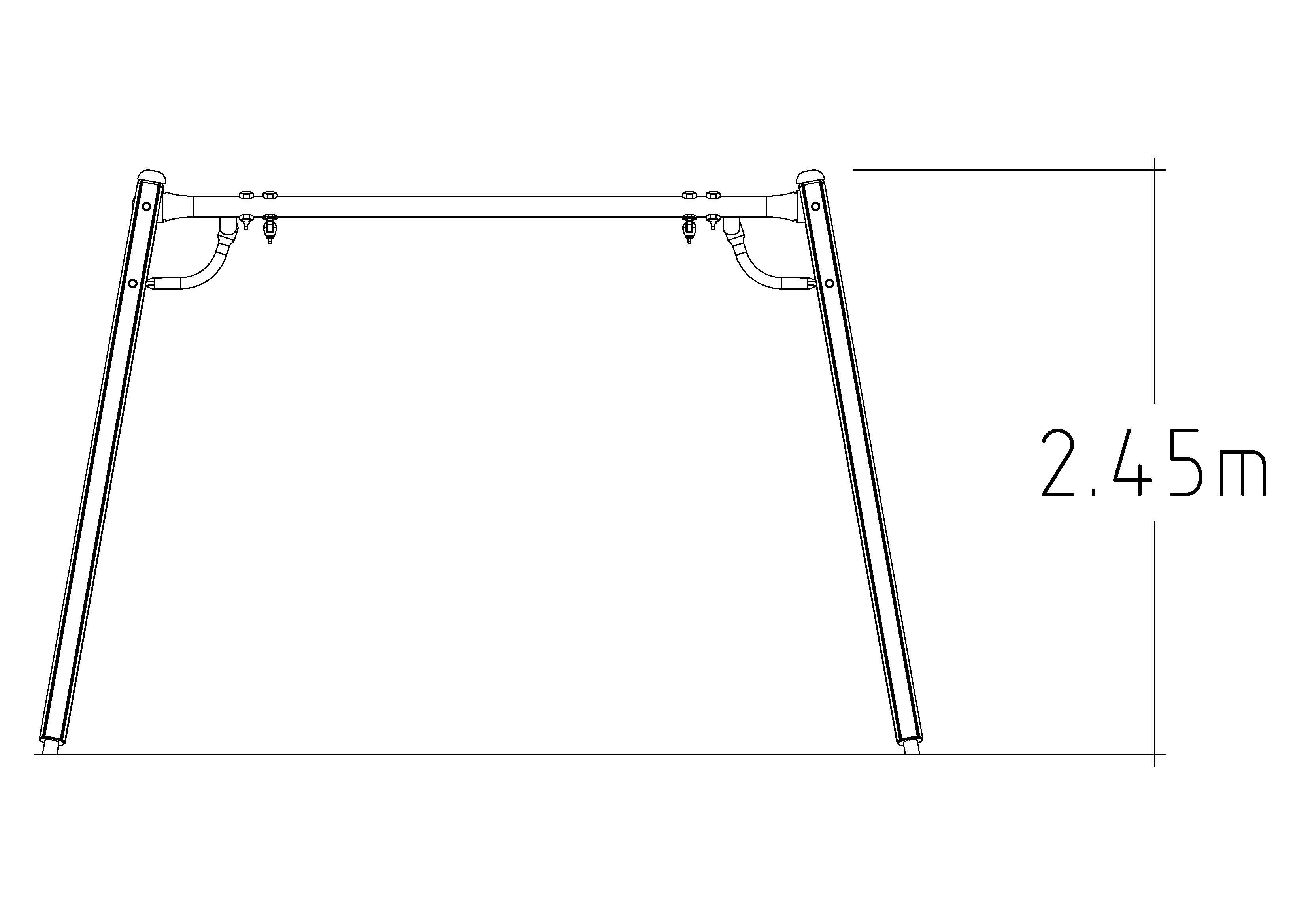 Balançoire Goro Wooden Post - Module de base galvanisé - Fondation à enterrer - réf 8078143 - Hags_1