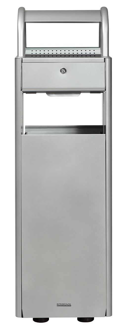 Cendrier corbeille sur pied KOPA - Réf. 56431 - Rossignol - 6L/30L - Gris métal_1