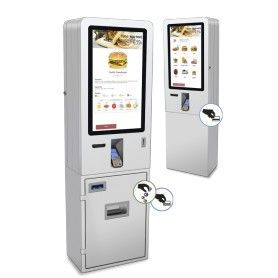 Borne avec monnayeur CASHDRO intégré  : T-QUIOSK 230 - Paiement CB   Espèces_1