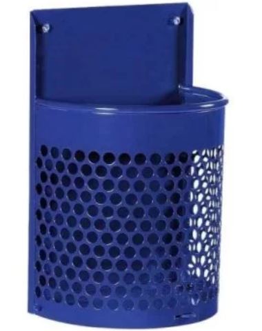 Corbeille Santiago 30 L - tôle perforée - fixation murale ou sur pied - fond ouvrant à clé - peinture cuite au four_1