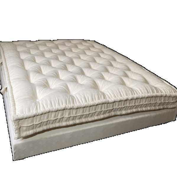 Matelas pure laine - fait main - 18 cm de hauteur - laine Blanche du Massif Central - coton bio GOTS_1