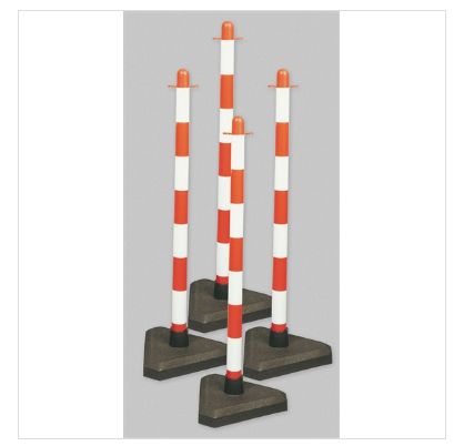 Poteau de signalisation - direct signaletique - lot de 4 poteaux quatro lestés 3,5 kg_1