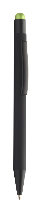 Stylo à bille en aluminium - finition caoutchoutée - gravure miroir - encre bleue - couleur verte_1