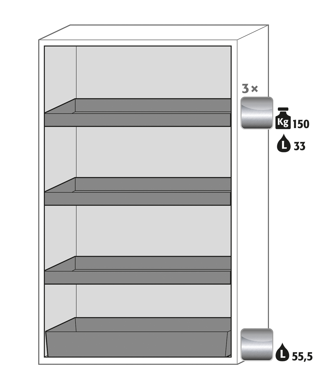 Armoire de sécurité S-CLASSIC-90 modèle S90.196.120.WDAS - Réf 30116-001-30141 - Type 90 pour substances inflammables - Conforme NF EN 14470-1 et CE_1