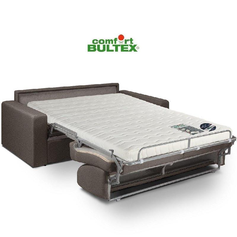 Canapé convertible express CRÉPUSCULE - Matelas comfort BULTEX® 140x195 cm - Polyuréthane taupe_1