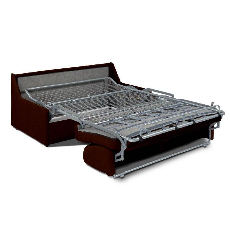 Canapé convertible express 3 places - Gain de place - Matelas 14 cm - Tissu NEO marron - Fabrication italienne_1