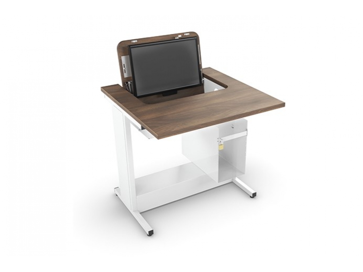 Table informatique à écran rabattable pour sécuriser l'équipement informatique - DATA_1