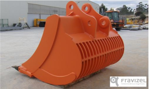 Godet claire-voie 17 pour pelle hydraulique - Fravizel - Matériau résistant_1