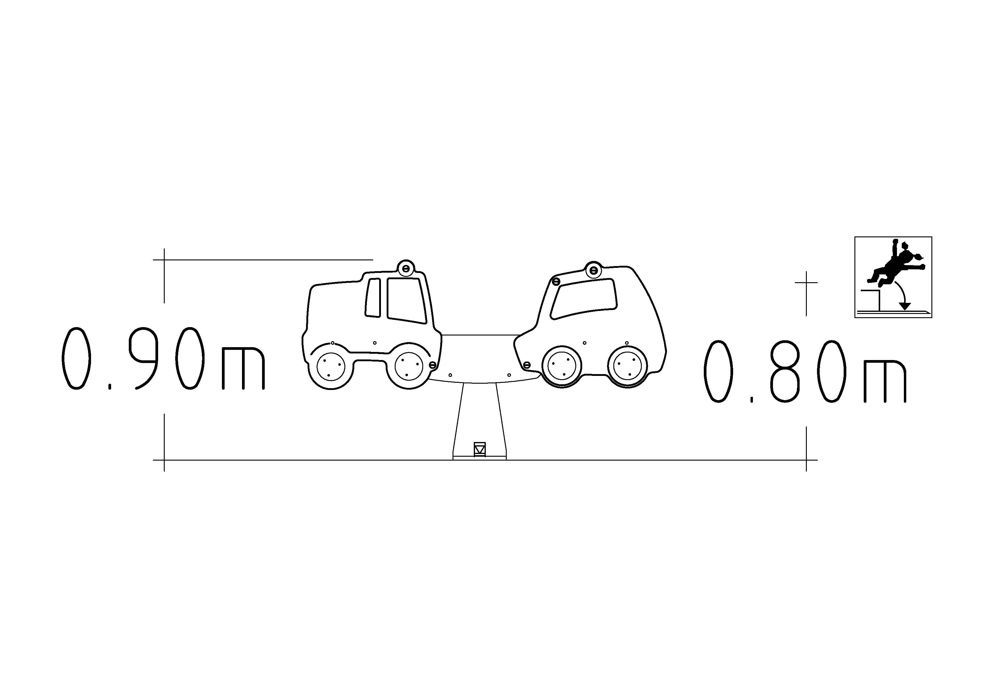 Balançoire à bascule Blinky - 4 places pour aires de jeux - Fondation à enterrer - réf 8051404 - Hags_1