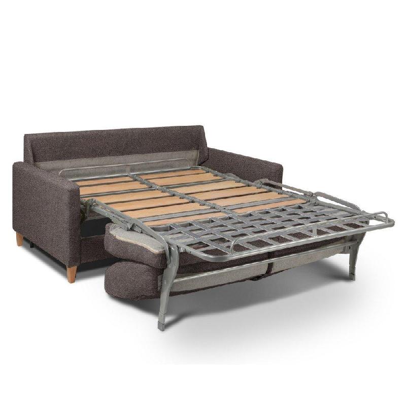 Canapé convertible OGGETTO - Matelas 16 cm - Système express - Sommier à lattes 160 cm - Microfibre taupe - Renatonisi_1