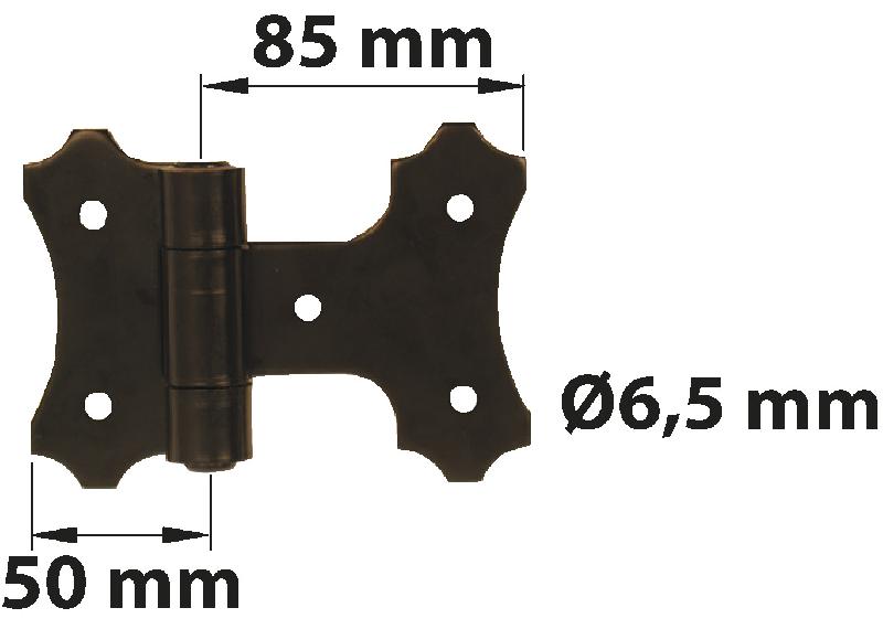 Charnière robuste en acier finition prépeinte noire