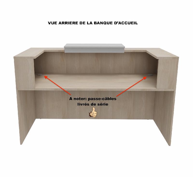 Comptoir d'accueil Delta First avec réhausse - Mobel Linea. - 144, Noir, Gris aluminium_1