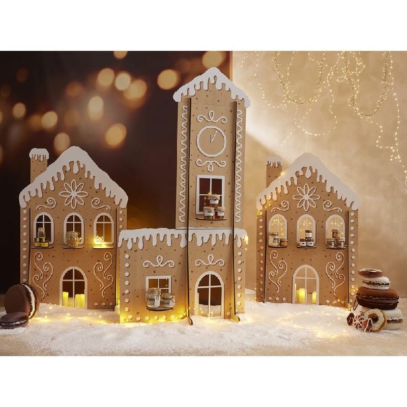 Décor maison pain d'épice en MDF avec étagères recto/verso 109 x 206cm_1