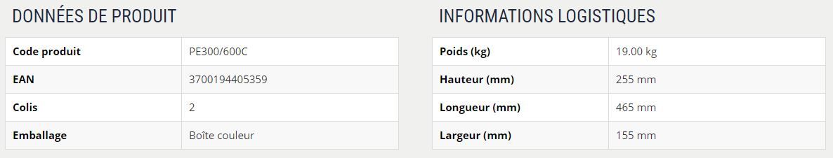 Pe300/600c - Palan électrique Ribimex - Capacité 300 à 600 kg avec poulie de mouflage et moteur monophasé_1