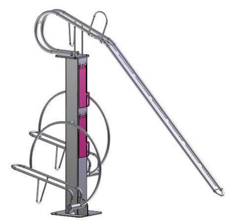 Station compacte pour garer et recharger des vélos électriques en extérieur