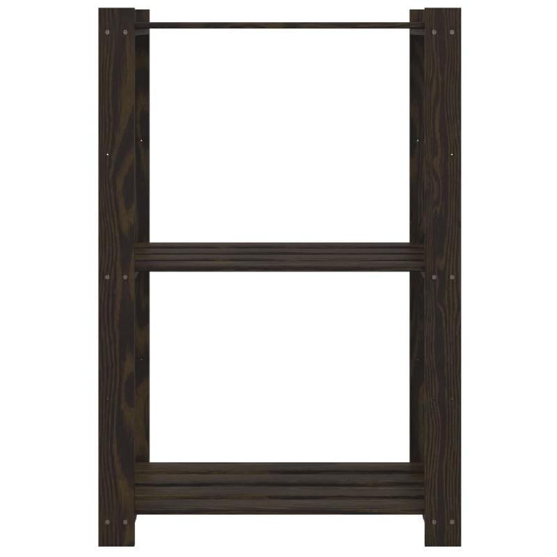 Vidaxl support de rangement à 3 niveaux noir 60x38x90 cm bois pin 373409_1