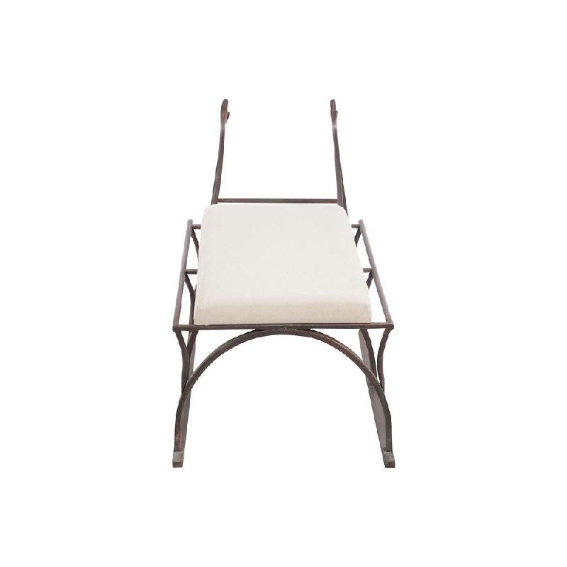 Banc luge en métal marron - assise blanche rembourrée en mousse - design élégant et original_1