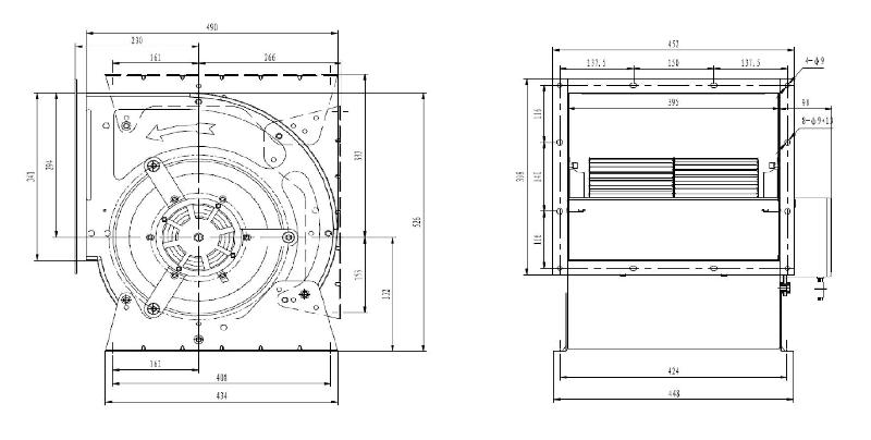 Ventilateur caisson 12/12/900 1kW - Turbine d'extraction extérieure - 6800 m3/h - Réf : 7225.0170_1